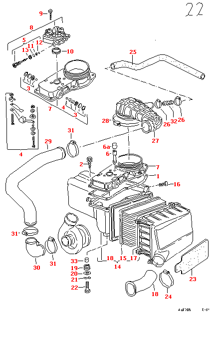 Клапан дозировки топлива Воздушный фильтр с соединительными частями (Двигатель, Сцепление)