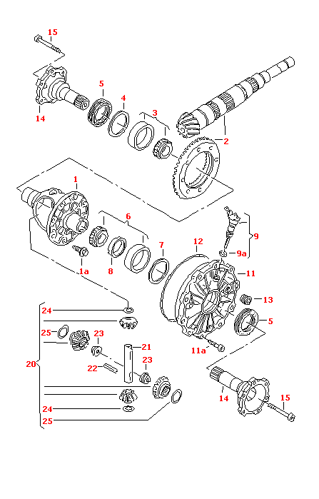 Дифференциал Набор зубчатых передач для МКПП-6 (Передняя ось, Дифференциал, Рулевое управление)
