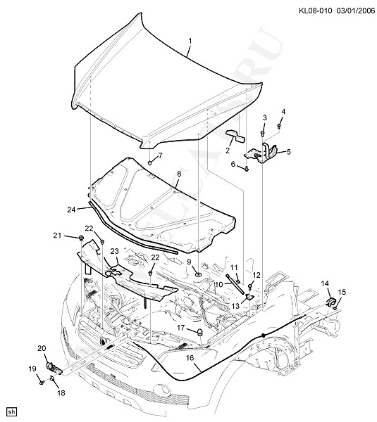 FRONT END SHEET METAL - HEATER (2008)