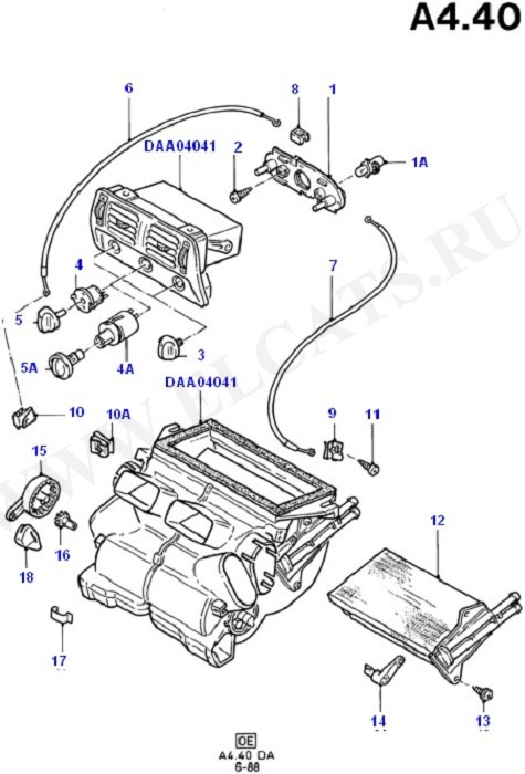 Heater & Air Conditioning Controls (Dash Panel/Apron/Heater/Windscreen)