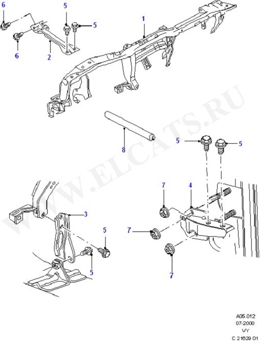 Crossmember & Related Parts Front (Instrument Panel)