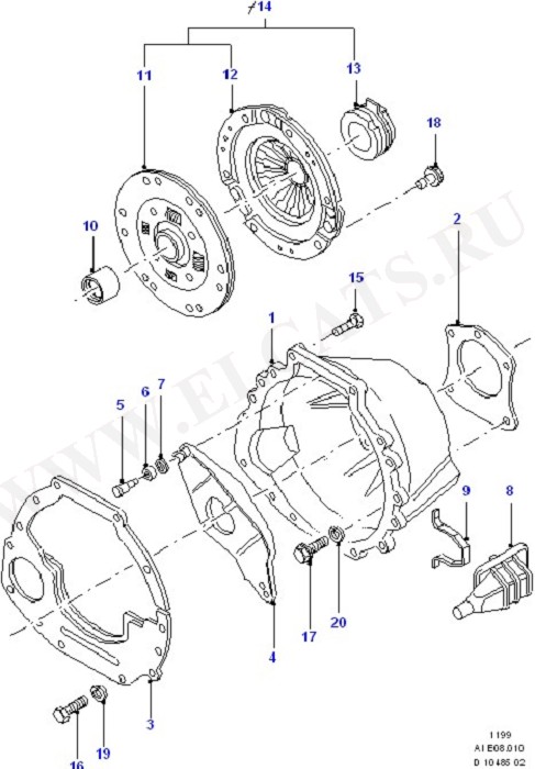 Clutch, Clutch Housing & Flywheel (Diesel 1.8)