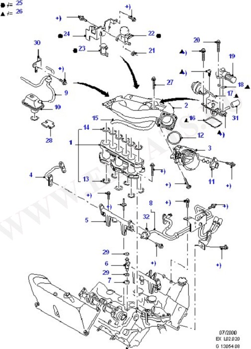 Inlet Manifold And Throttle Housing (Cylinder Head/Valves/Rocker Cover)