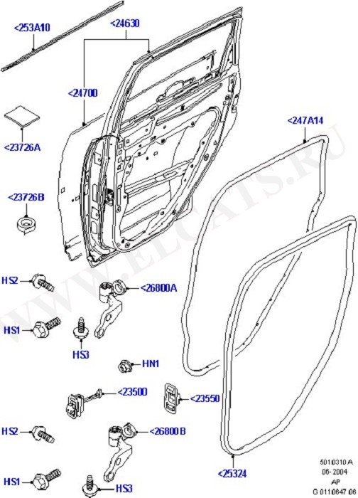 Rear Doors, Hinges & Weatherstrips (Body Closures)