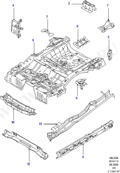 Floor Pan - Centre And Rear (Floor Panels And Floor Members)