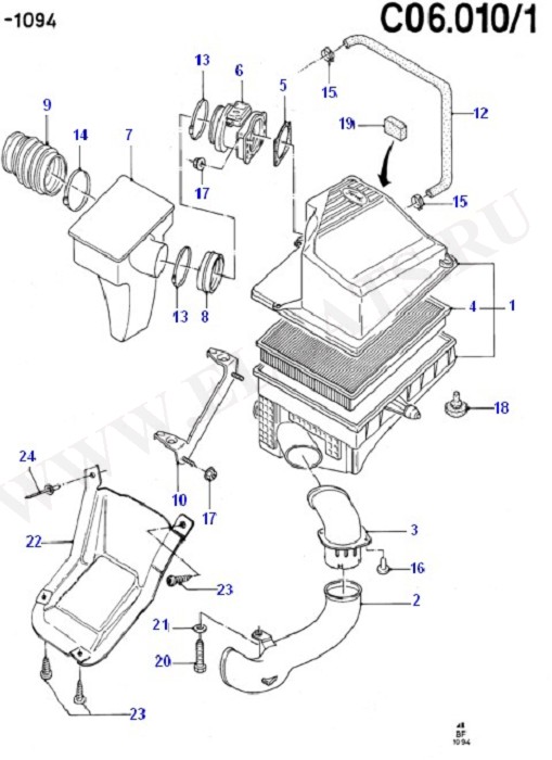 Engine Air Intake (Cosworth V6 2.9 24 Valve)