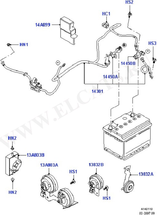 Battery Cables And Horn (Battery Cables & Horn)