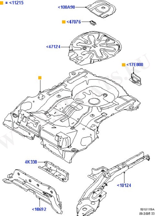 Floor Pan - Centre And Rear (Body Less Front End & Closures)