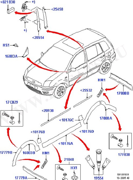 Body Mouldings (Mouldings, Spoilers & Roof Bars)