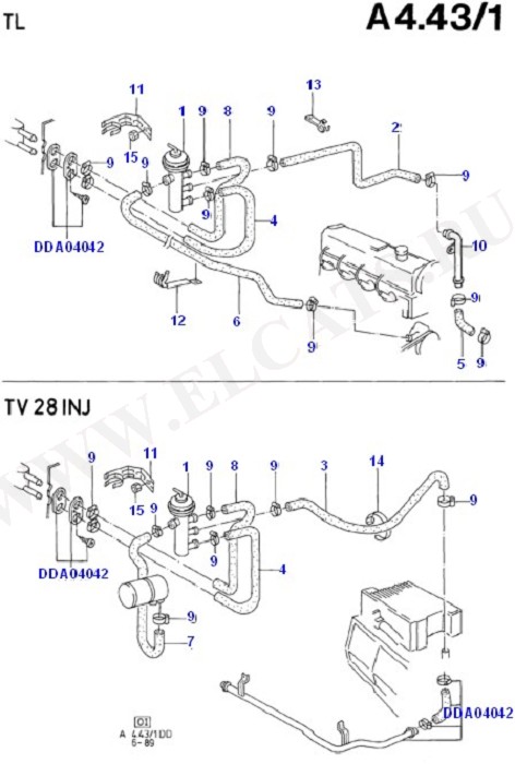 Heater Hoses - Air Conditioning Sys (Dash Panel/Apron/Heater/Windscreen)