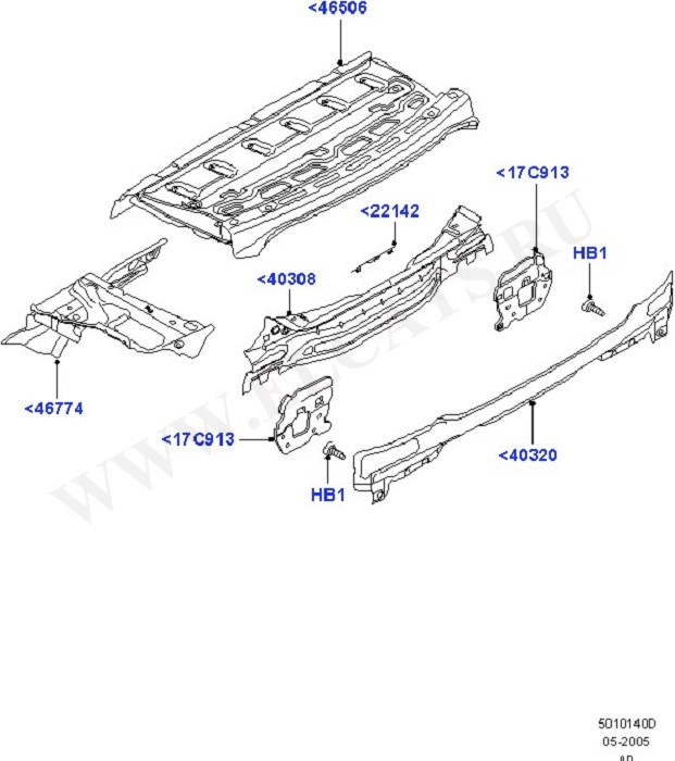 Rear Panels And Rear Package Tray (Body Less Front End & Closures)