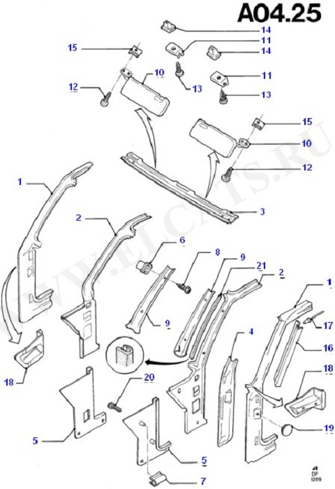 "A" Pillars/Header & Related Parts (Dash Panel/Apron/Heater/Windscreen)