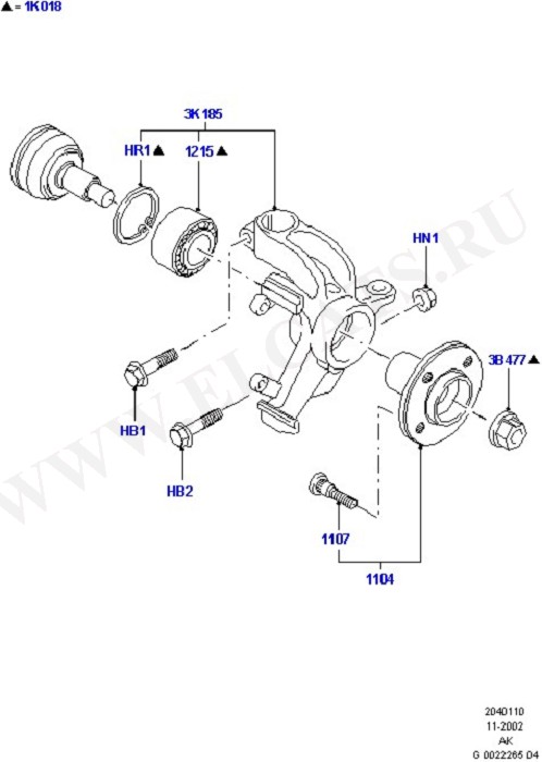 Front Knuckle And Hub (Front X Member / Knuckle & Hub)
