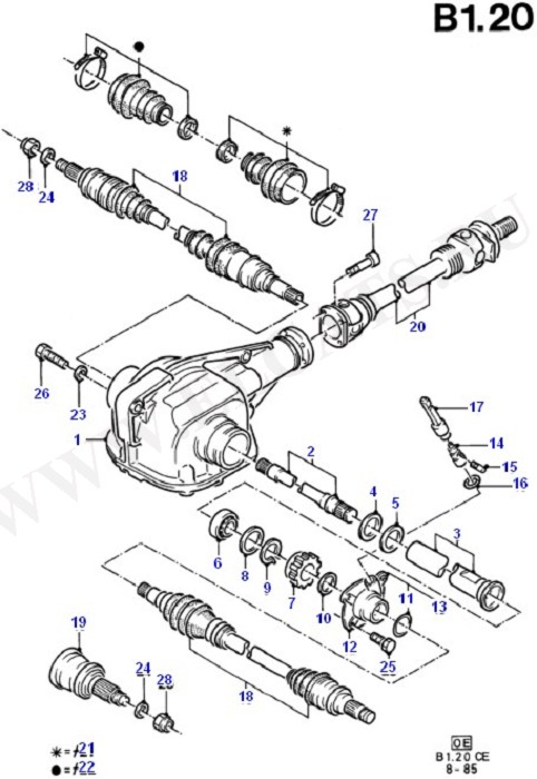 Front Axle Diff & Carr./Drive Shaft (  /  /  )