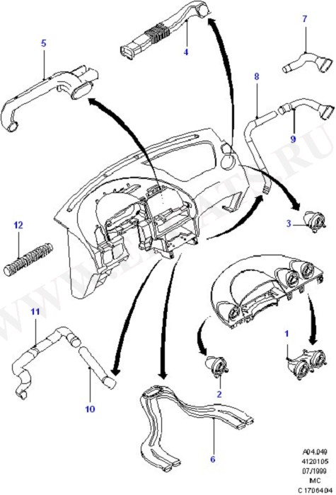 Air Vents, Louvres And Ducts (Dash Panel/Apron/Heater/Windscreen)