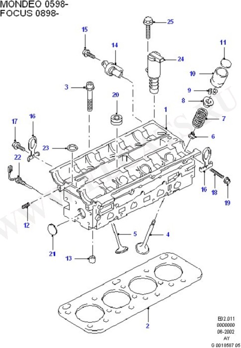 Cylinder Head/Valves/Rocker Cover (Zetec E)