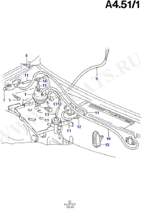 Air Conditioning System Components (Dash Panel/Apron/Heater/Windscreen)