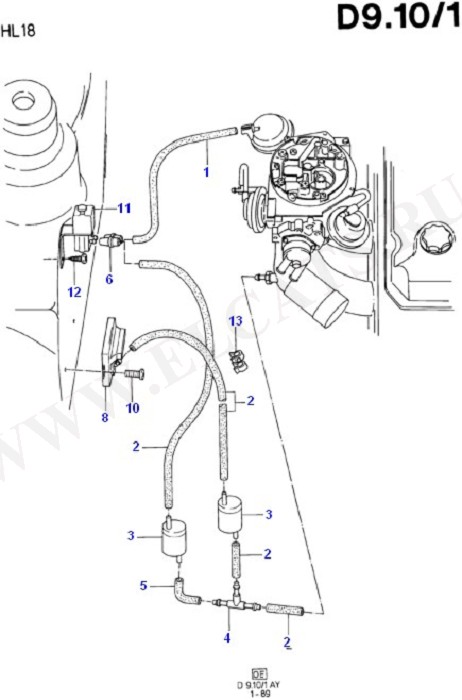 Emission Control - Vacuum Lines (CVH 1.8 (Sierra))