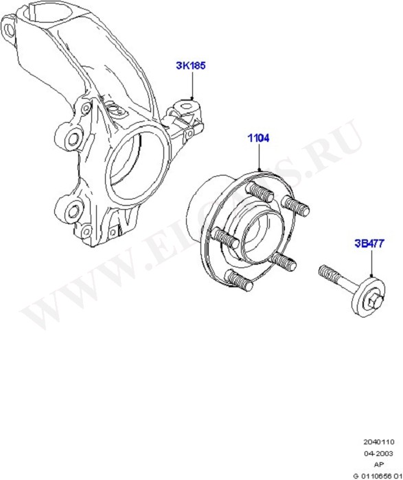 Front Knuckle And Hub (Front X Member / Knuckle & Hub)