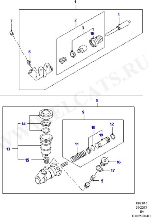 Clutch Master And Slave Cylinders (Brake And Clutch Controls)