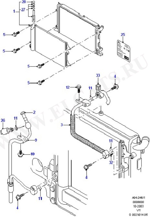 Air Conditioning System Components (Dash Panel/Apron/Heater/Windscreen)