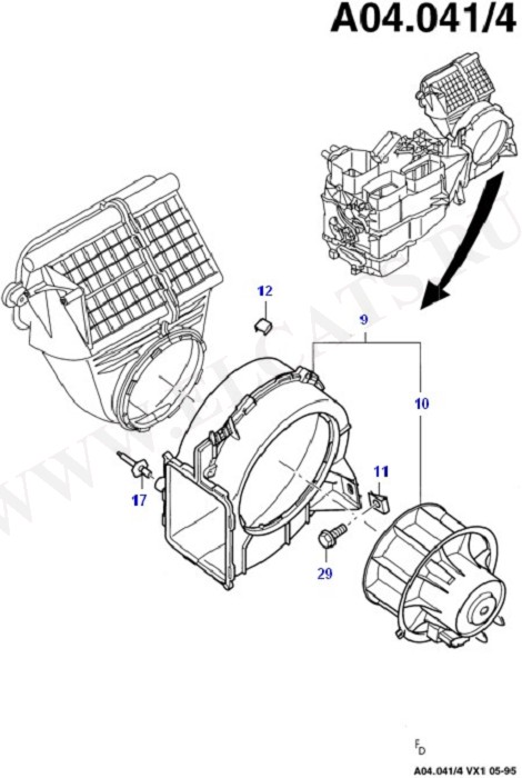 Heater & Related Parts - Front (Dash Panel/Apron/Heater/Windscreen)