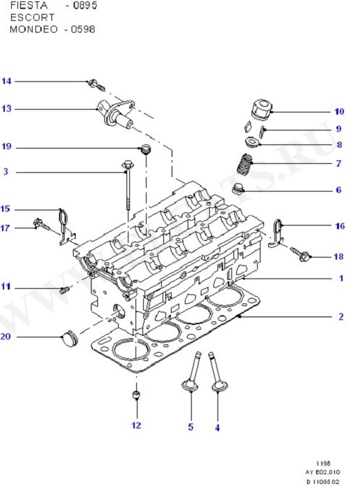 Cylinder Head/Valves/Rocker Cover (Zetec E)