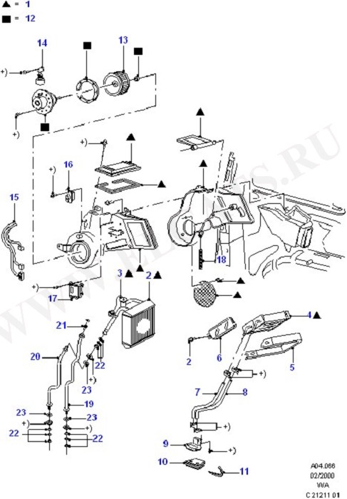 Auxiliary Heater/Ac Casing & Blower (Dash Panel/Apron/Heater/Windscreen)