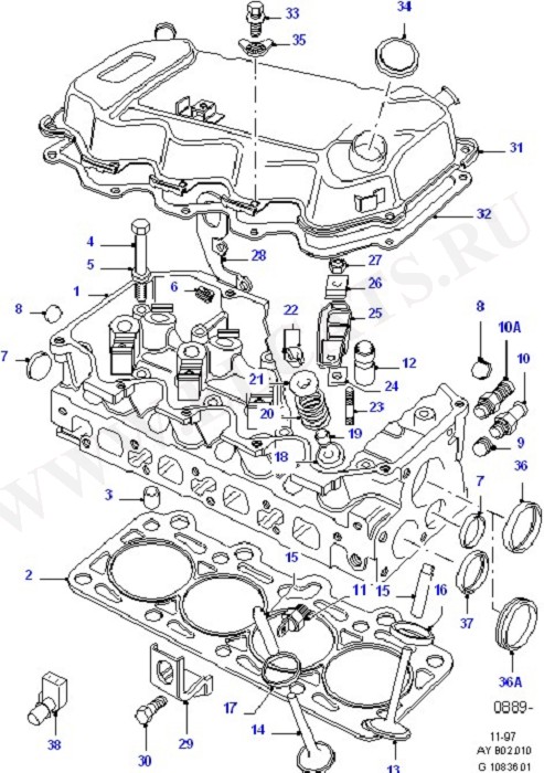 Cylinder Head/Valves/Rocker Cover (CVH)