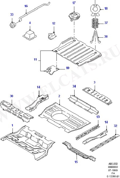 Floor Pan - Intermediate And Rear (Floor Panels And Floor Members)