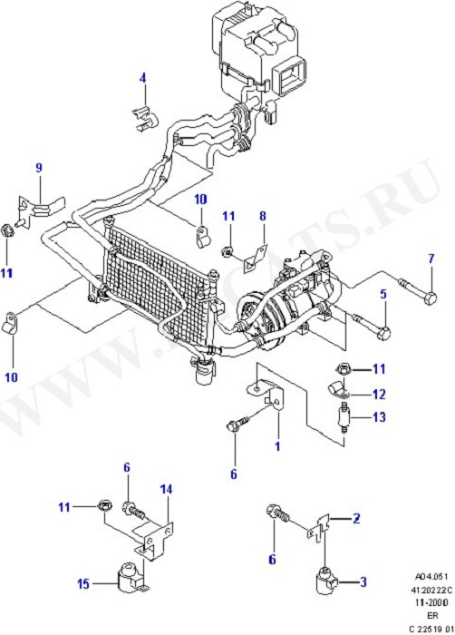 Air Cond External Components (Dash Panel/Apron/Heater/Windscreen)