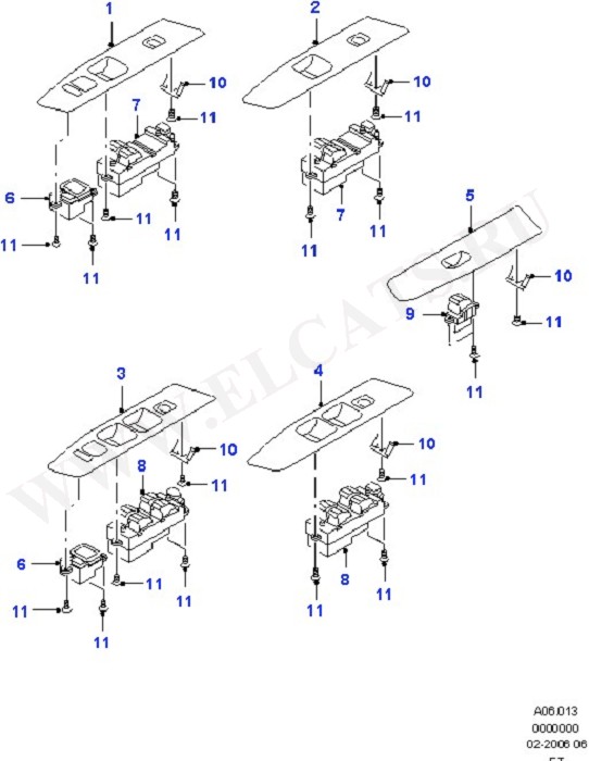 Electric Window Controls - Frt Door (   )