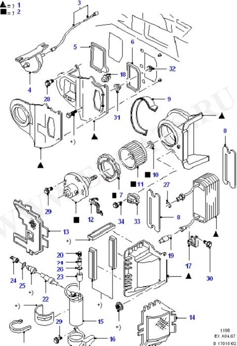 Heater & Air Cond System Components (Dash Panel/Apron/Heater/Windscreen)