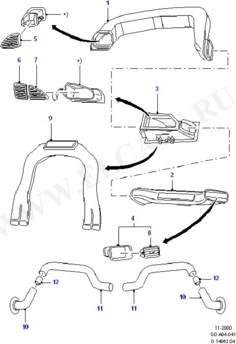 Air Vents, Louvres And Ducts (Dash Panel/Apron/Heater/Windscreen)