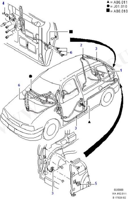 Central Locking/Tailgate Release (Wiring System & Related Parts)