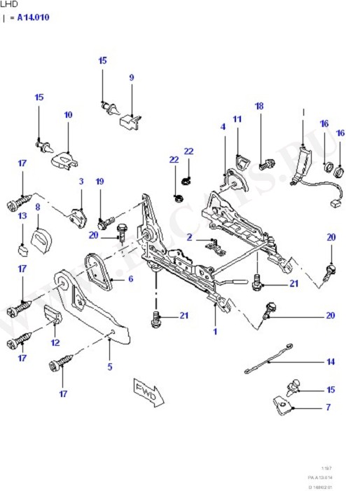 Mountings - Single Co-Drivers Seat (Seats And Covers)
