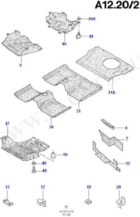 Insulators (Floor Mats/Insulators & Console)