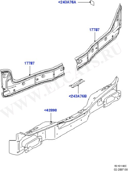 Rear Panels And Rear Package Tray (Body Less Front End & Closures)