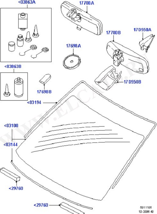 Windscreen/Inside Rear View Mirror (Glass,Frames And Mechanisms)