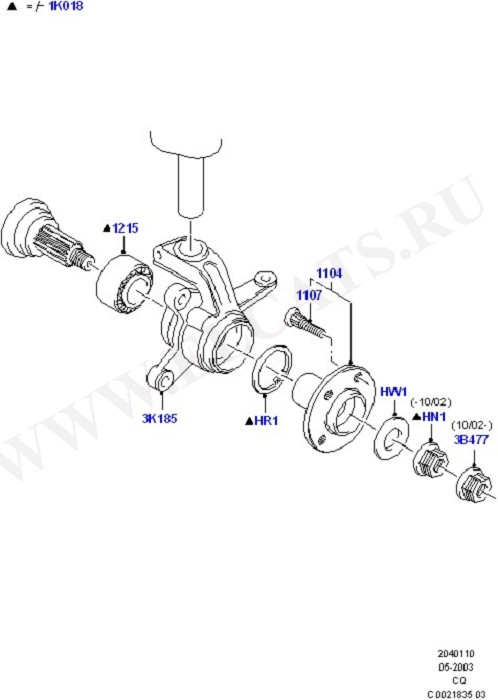 Front Knuckle And Hub (Front X Member / Knuckle & Hub)