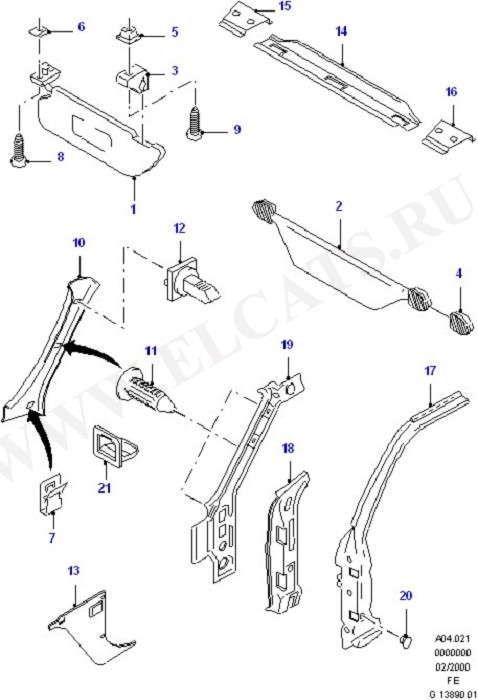 "A" Pillars/Header & Related Parts (Dash Panel/Apron/Heater/Windscreen)