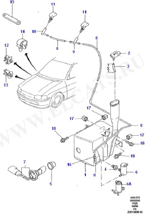 Windscreen Washer (Dash Panel/Apron/Heater/Windscreen)