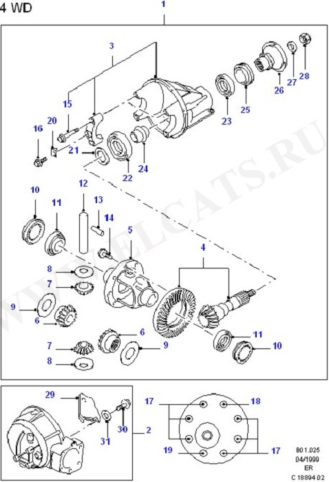 Components - Front Axle Diff & Carr (Suspension,Drive Shaft & Axle-Front)