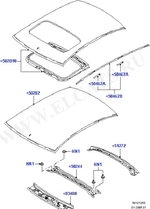 Roof - Sheet Metal (Body Less Front End & Closures)