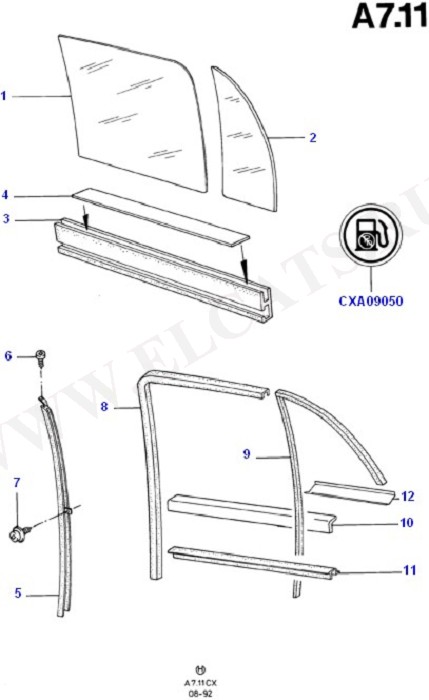 Rear Door Glass & Frame Mouldings (Rear Doors And Related Parts)