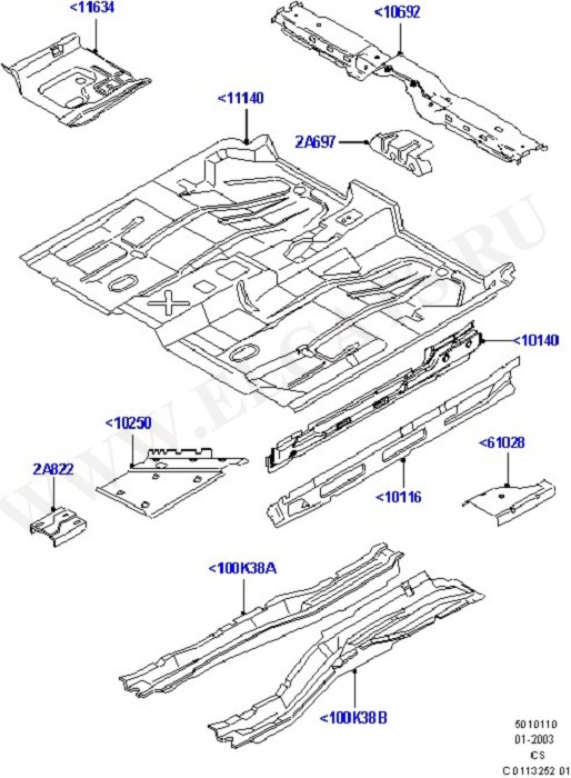 Floor Pan - Front (Body Less Front End & Closures)