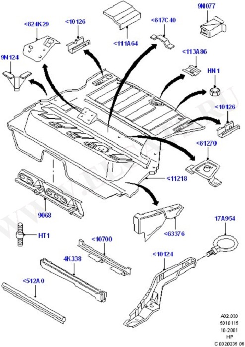 Floor Pan - Centre And Rear (Body Less Front End & Closures)