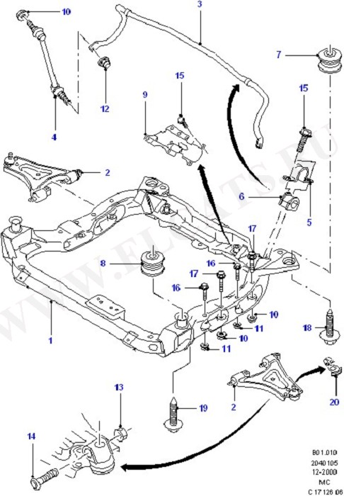 Front Susp.Arms/Stabilizer/X-Member (Suspension & Drive Shafts - Front)