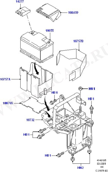 Battery And Mountings (Battery Cables & Horn)