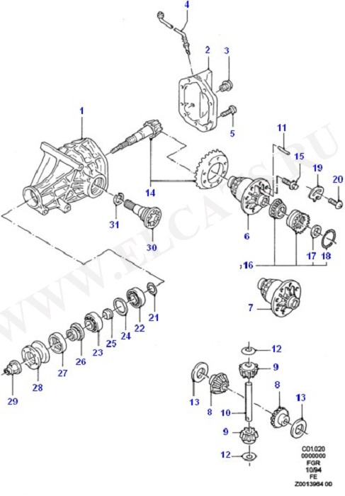 Components - Rear Axle Diff & Carr. ( )